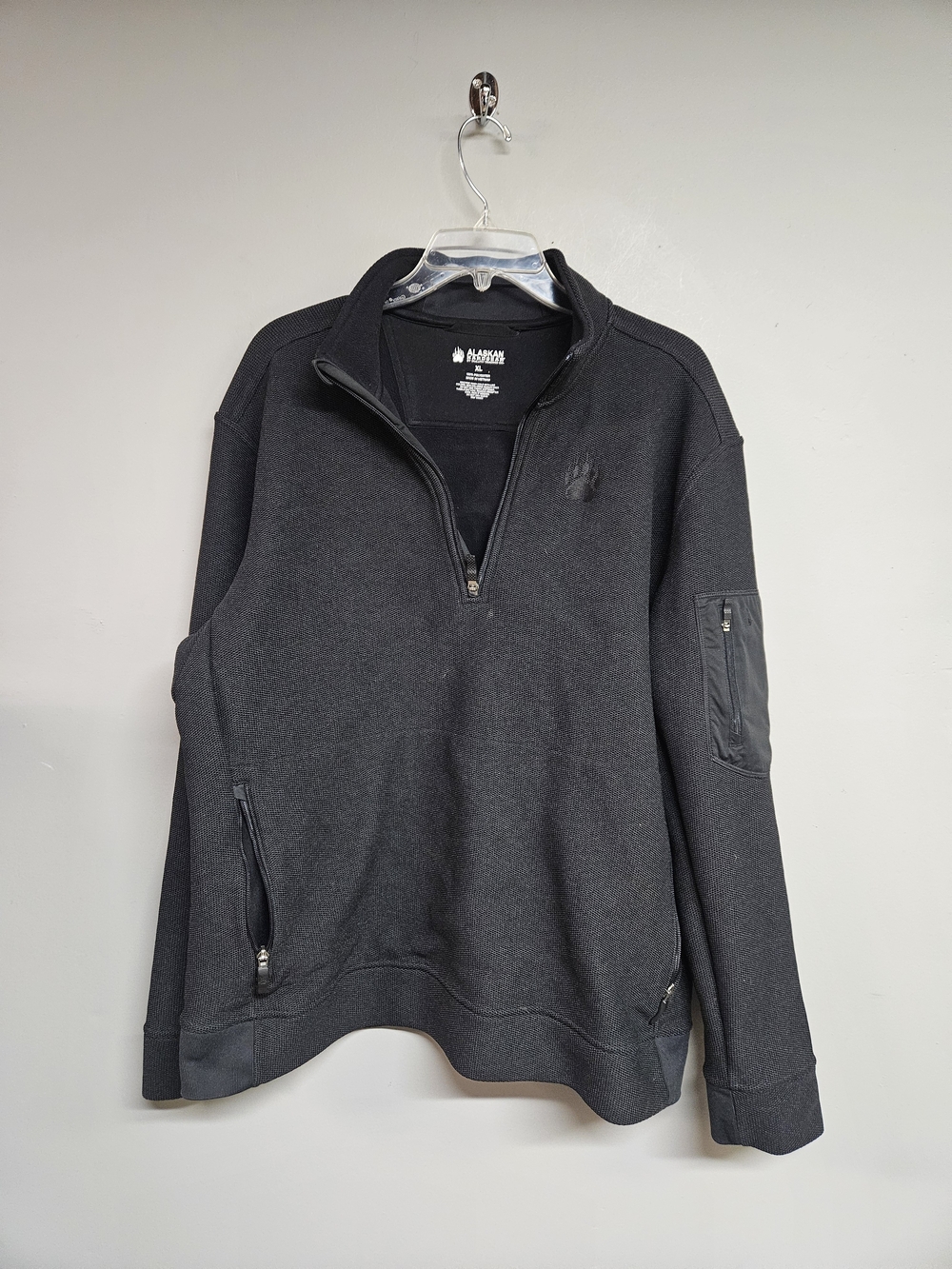 Duluth Trading Alaskan Hardgear 1/4 Zip Black Pullover Men's Xl Long Sleeve